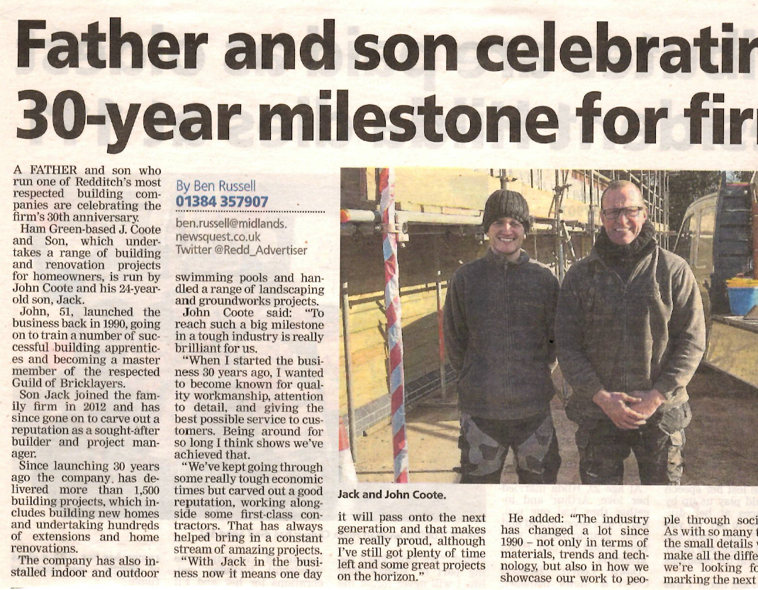 John Coote and his son Jack in the press